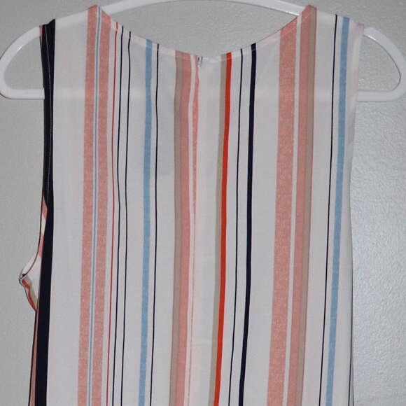 PAPILLION Stripe Knot Detail Wide Leg Sleeveless Jumpsuit Size L - Picture 3 of 6